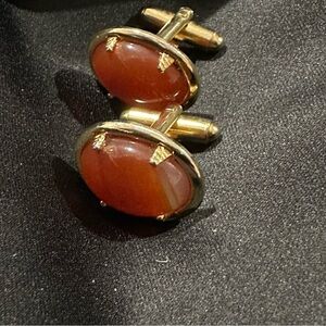 Vintage Pressed Natural Baltic Amber Cufflinks